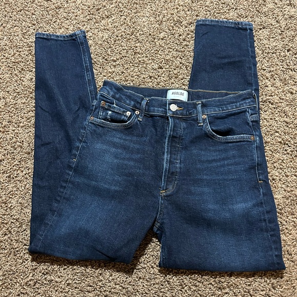 Agolde High Rise Slim Dark Wash Jeans in Cabana Size 27 - Picture 4 of 12